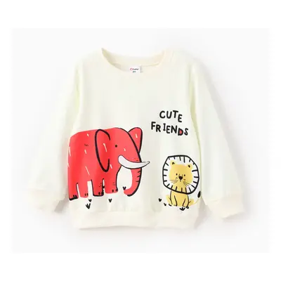 Toddler Boy Childlike Animal Pattern Sweatshirt