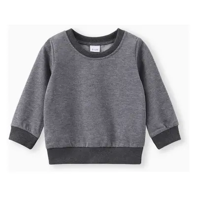 Baby Boy/Girl Solid/Striped Crewneck Long-sleeve Pullover Sweatshirt