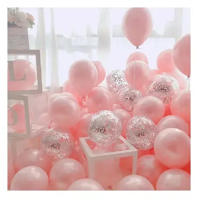 20PCS Maca Pink Sequin Balloon Decoration Wedding Birthday Party Decoration