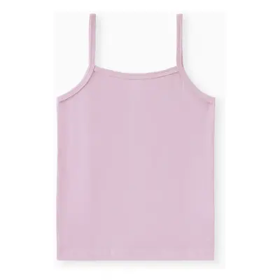 Girl's Cotton Hanging Strap Camisole Set - Basic Solid Color Underwear