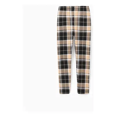 Kid Girl Houndstooth Grid Leggings