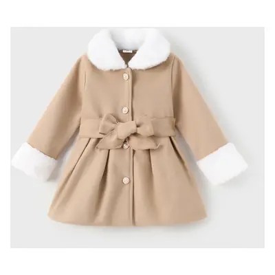 Toddler Girl Sweet Button Design Woolen Coat