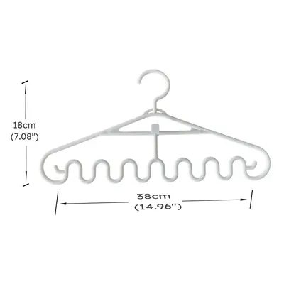 3-pack Wave Hangers Non-Slip Plastic Multifunction Hanging Drying Rack for Ties Scarfs Clothes B