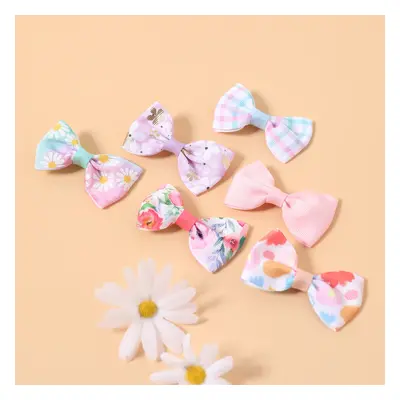 6-pack Fruit Flower Pattern Ribbed Hair Clip for Girls