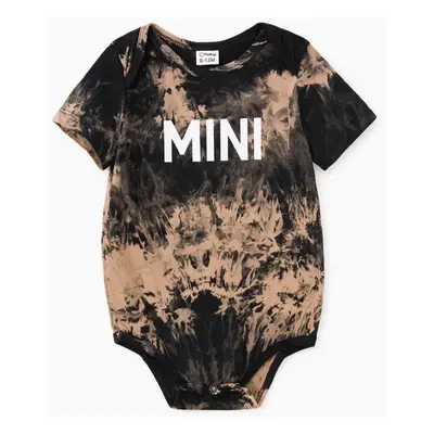 100% Cotton Short-sleeve Tie Dye Letter Print T-shirts for Mom and Me