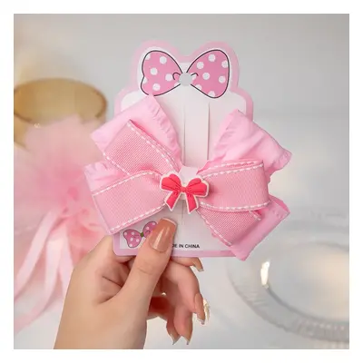 Toddler/kids Girl Sweet Style Pink Bow Design Hair Clip