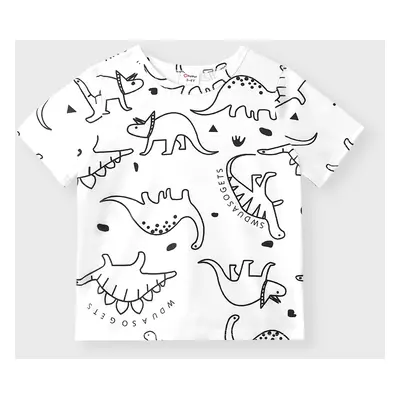 Toddler Boy Animal Dinosaur Print Short-sleeve Tee