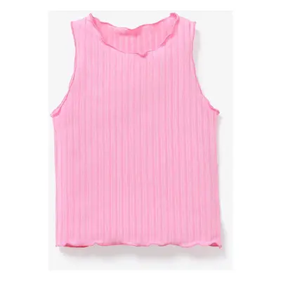 Toddler Girl Solid Color Lettuce Trim Tank Top