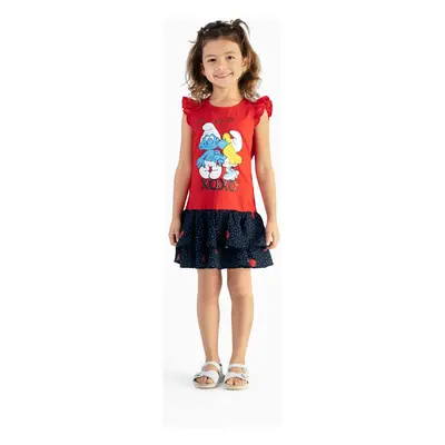 The Smurfs Family matching 1pc Valentine's Day Heart-shaped Dress/Cotton Colorblock Top/Jumpsuit