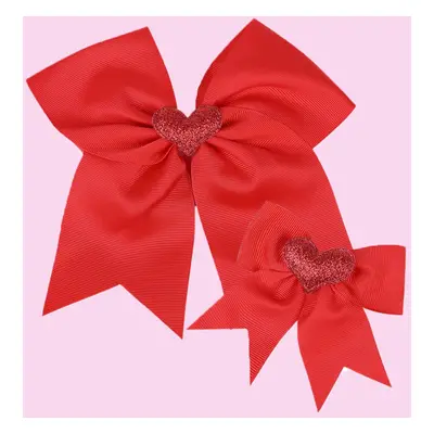 Toddler/adult Valentine's Day swallowtail bow large and small two-piece set