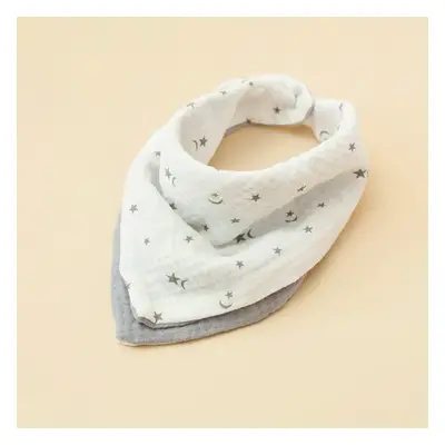 Multi-functional Baby Cotton Gauze Printed and Patchwork Triangle Bib