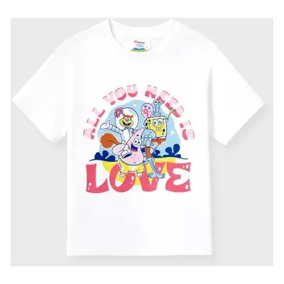 SpongeBob SquarePants Family matching 1pc Valentine's Day Character Heart Pattern Cotton Top/jum