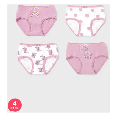 4pcs Kid Girl 3D Hyper-Tactile Cotton Cute Animal Print Underwear Set