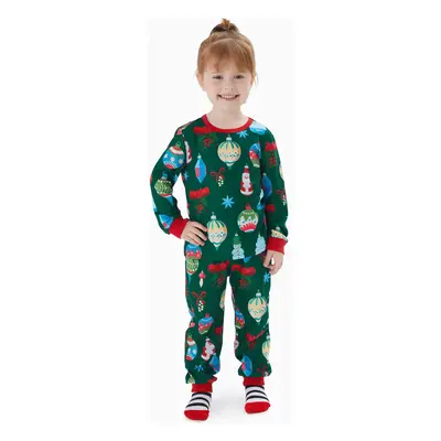 Christmas Family Matching Allover Christmas Light Pattern Pajamas Sets with Drawstring and Pocke