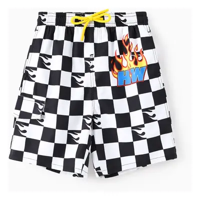 Hot Wheels Kid Boy 1pc Fire Pattern Sunproof Swimming Trunks