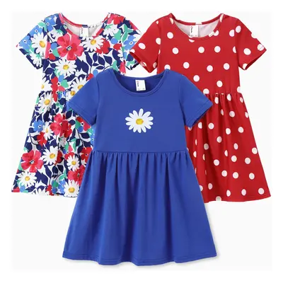 3-Pack Toddler Girl Childlike Printed Dresses