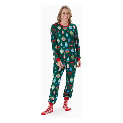 Christmas Family Matching Allover Christmas Light Pattern Pajamas Sets with Drawstring and Pocke