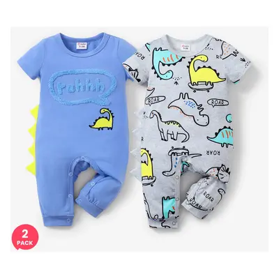 2-Pack Baby Boy Childlike Dinosaur Print Jumpsuit