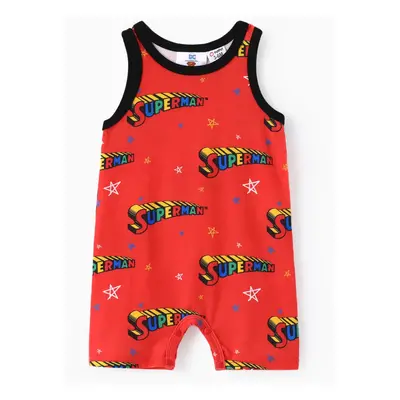 Justice League Baby Boy Allover Print Tank Romper