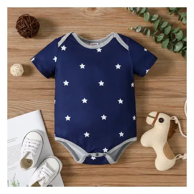 Baby Boy/Girl Stars/Striped Short-sleeve Romper