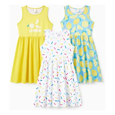 3pcs Toddler Girl Fruit-themed Casual Dresses