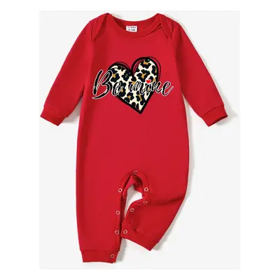 Baby Boy/Girl 95% Cotton Heart Print Jumpsuit