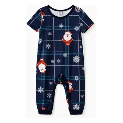 Christmas Pajamas Family Matching Santa Claus Pattern Collared Sets