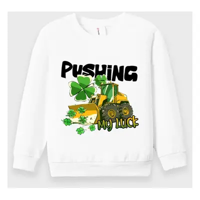 St.Patrick's Day Baby Boy Cotton Vehicle Print Sweatshirt