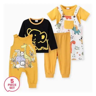 5-Piece Baby Boy Childlike Animal Pattern Set