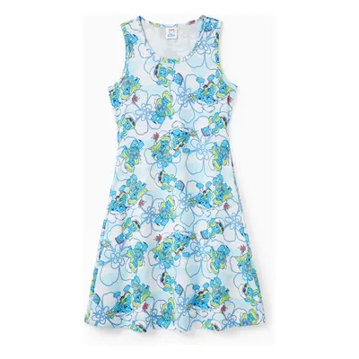 The Smurfs Family matching 1pc Character Floral Pattern Shirt Or Sleeveless dress