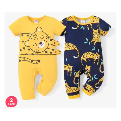 2-Pack Baby Boy Leopard Print Jumpsuit