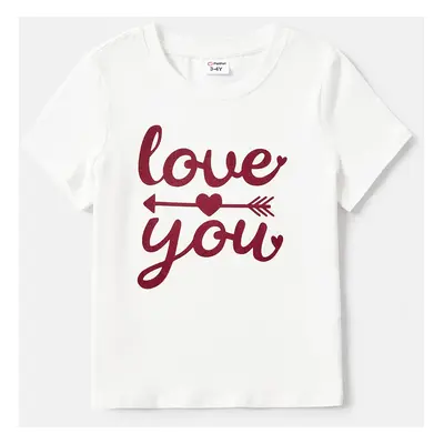 Family Matching Cotton Short-sleeve Letter Print Tee