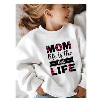 Toddler/Kid Girl 95% Cotton Letter Print Pullover Sweatshirt