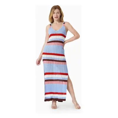 Knitted Stripe Beach Dress with Hollow-out Design for Mommy and Me