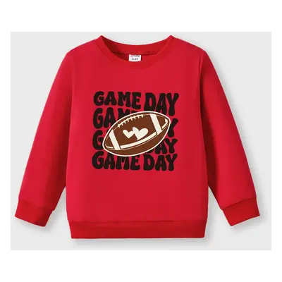 Super Bowl Toddler/Kid 95% Cotton Football Print Pullover Sweatshirt