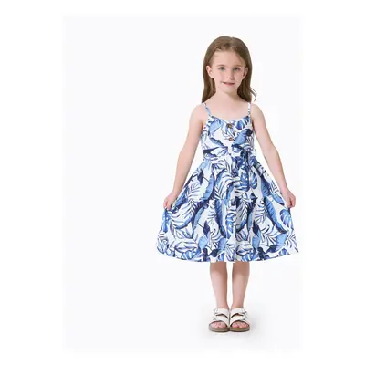 Family Matching Sets Naia Blue Floral Tee or Button Ruffle Hem Strap Dress