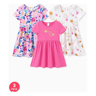 3-Pack Toddler Girl Childlike Printed Dresses