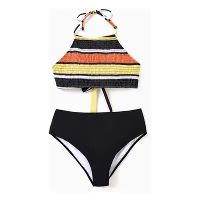 Family Matching Striped Swim Trunks or Halter two-piece Swimsuit