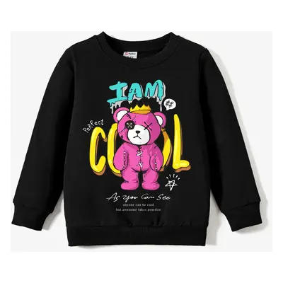 Toddelr/Kid Boy Cotton Bear Print Sweatshirt