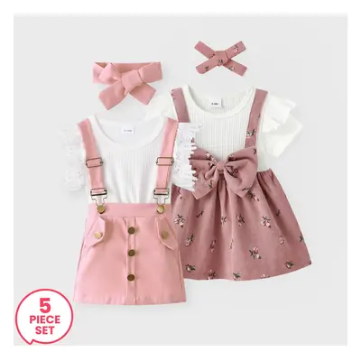 5-Piece Baby Girl Sweet Light Pink Set