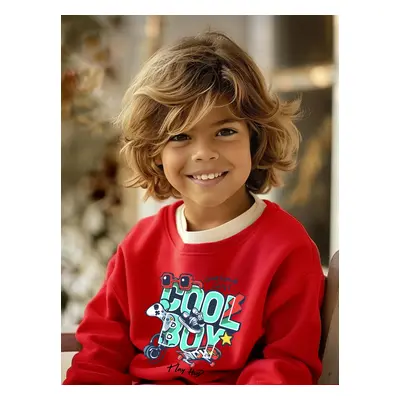 Toddler/Kid Boy Cotton Letter Print Sweatshirt