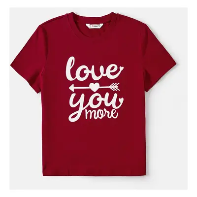 Family Matching Cotton Short-sleeve Letter Print Tee