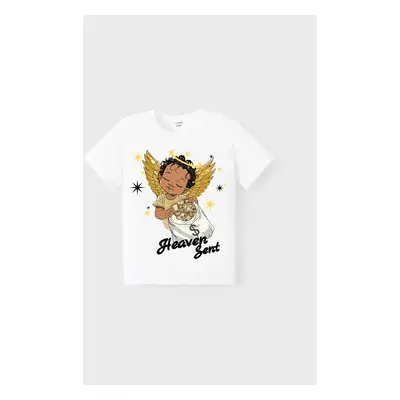 Toddler/Kid Cotton Little Angel Print Tee