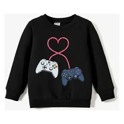 Valentine's Day Toddler/Kid Boy 95% Cotton Game Console Print Pullover Sweatshirt