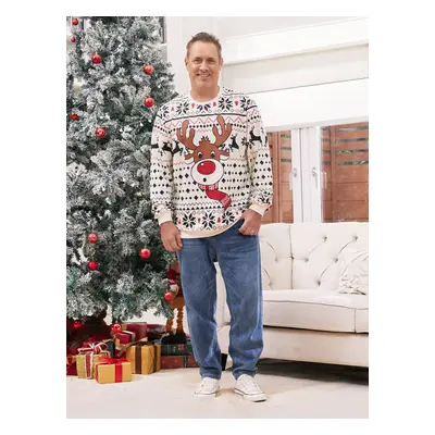 Christmas Reindeer Sweatshirt Big Graphic Long Sleeves Tops