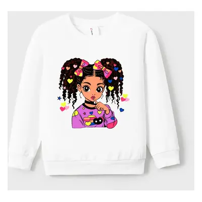 Toddler/Kid Girl 95% Cotton Character Print Pullover Sweatshirt