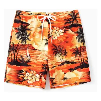 Tropical Hawaiian Swimsuits for Family Matching Swimwear