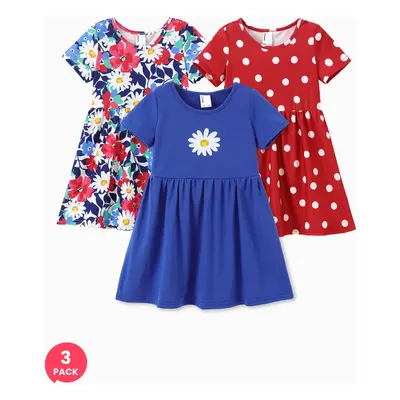 3-Pack Toddler Girl Childlike Printed Dresses