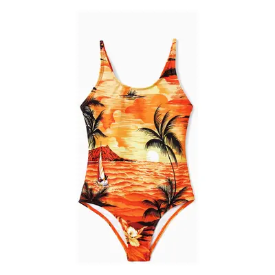 Tropical Hawaiian Swimsuits for Family Matching Swimwear