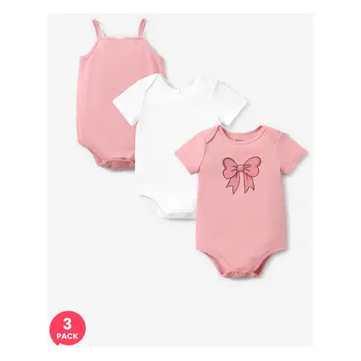 3-Pack Organic Cotton Baby Girl Romper